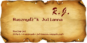 Rusznyák Julianna névjegykártya