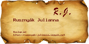 Rusznyák Julianna névjegykártya